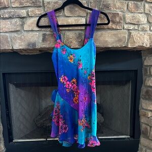 Circa 2000 Floral Blue and Purple Nightie. Small